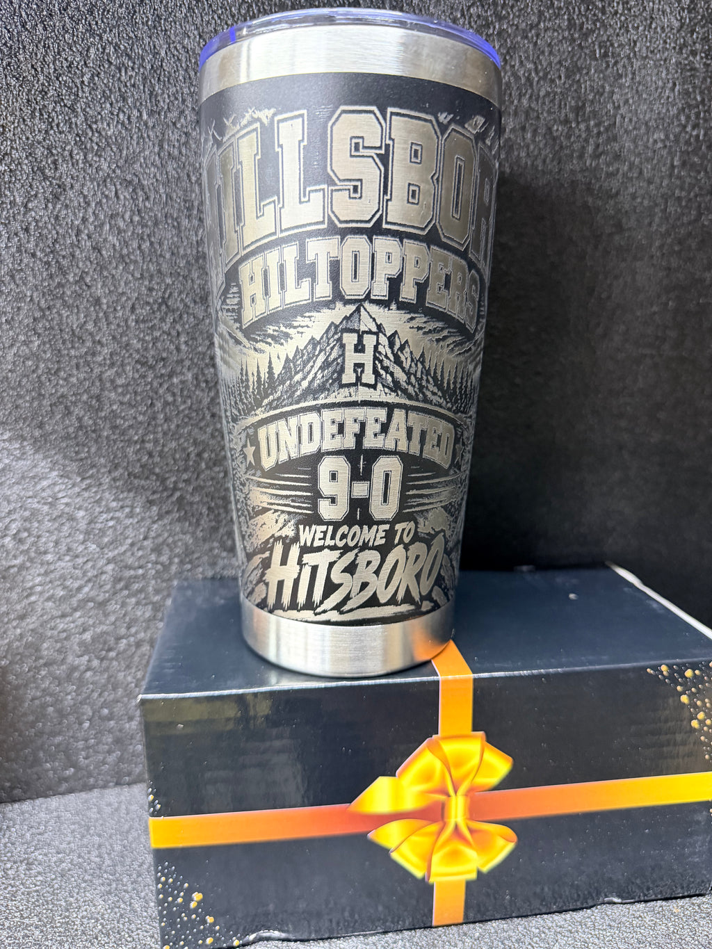 Hillsboro Hiltoppers Undefeated 9-0 Custom Laser Engraved Tumbler